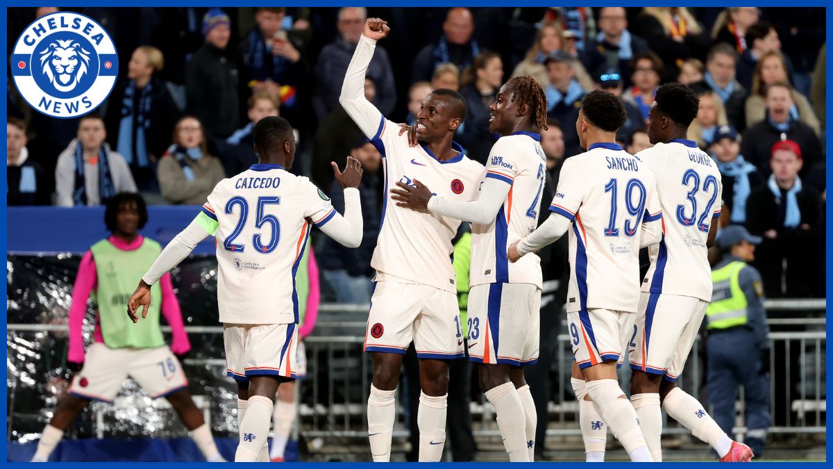 Nicolas Jackson celebrates his goal.