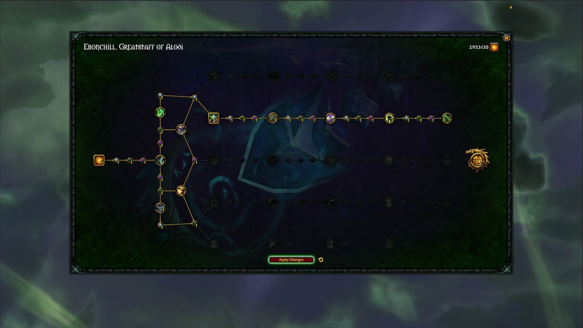 Artifact Weapons are back! Here's the Trait Tree for Ebonchill, Greatstaff of Alodi (Image via Blizzard Entertainment)